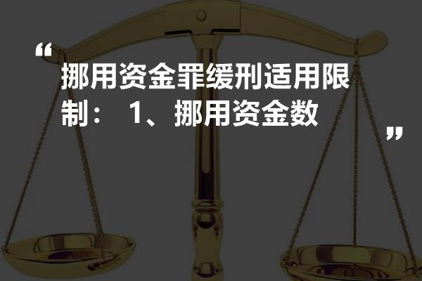 挪用資金罪緩刑適用限制: 1,挪用資金數