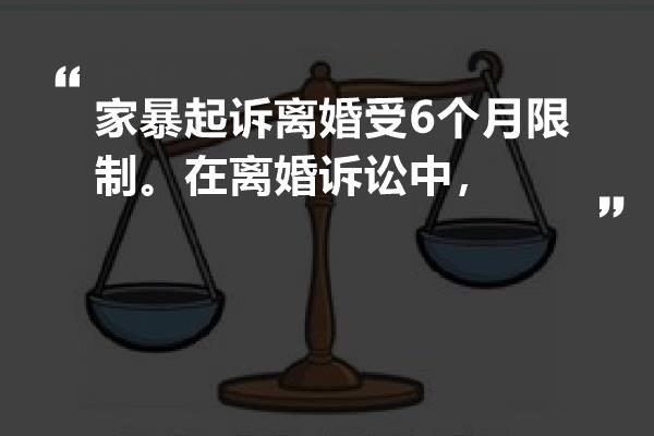 家暴起訴離婚受6個月限制.在離婚訴訟中