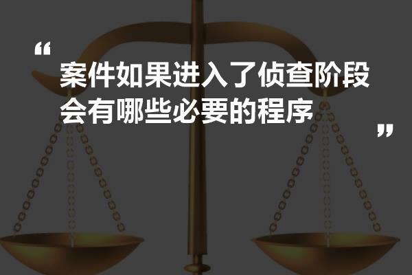 案件如果進入了偵查階段會有哪些必要的程序