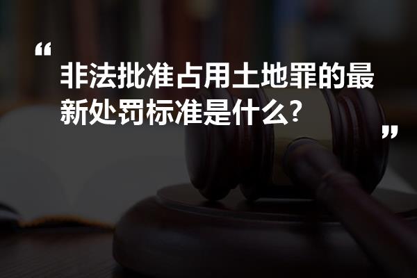 非法批准占用土地罪的最新处罚标准是什么?