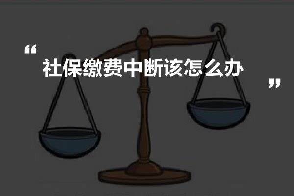 社保缴费中断该怎么办