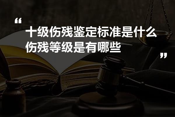 十级伤残鉴定标准是什么伤残等级是有哪些