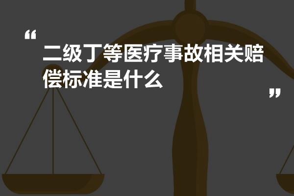 二级丁等医疗事故相关赔偿标准是什么