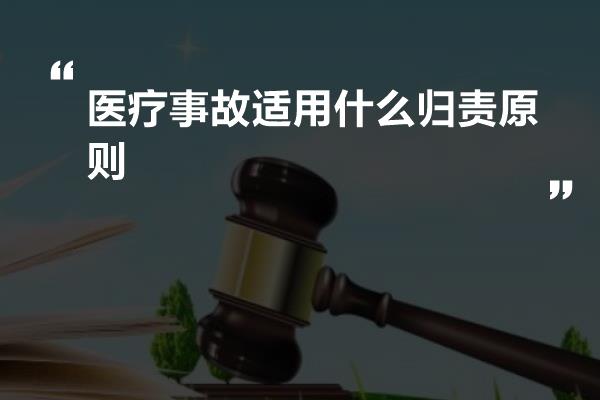 医疗事故适用什么归责原则