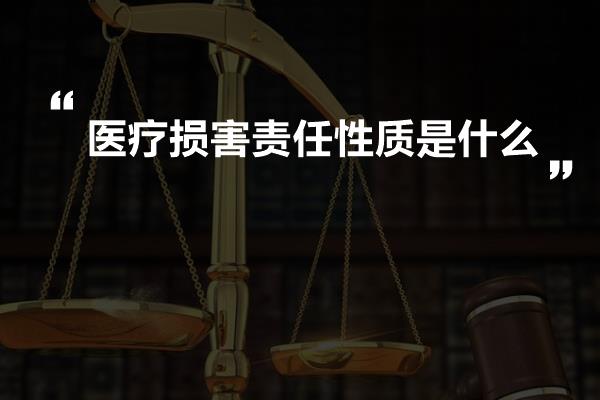 医疗损害责任性质是什么