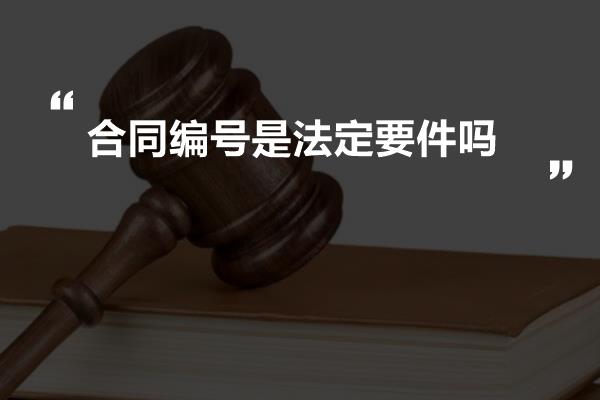 合同编号是法定要件吗