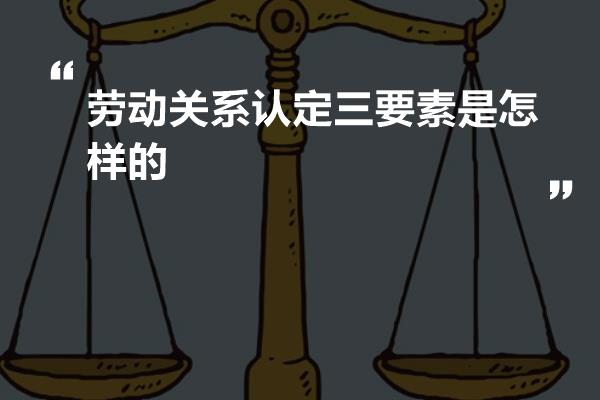 劳动关系认定三要素是怎样的