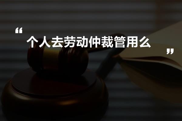 个人去劳动仲裁管用么