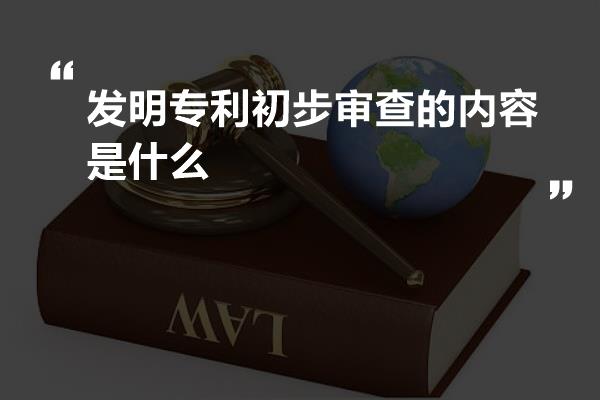 发明专利初步审查的内容是什么