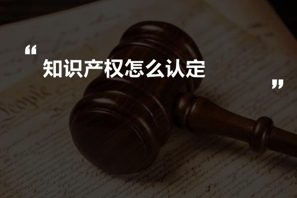 知识产权怎么认定