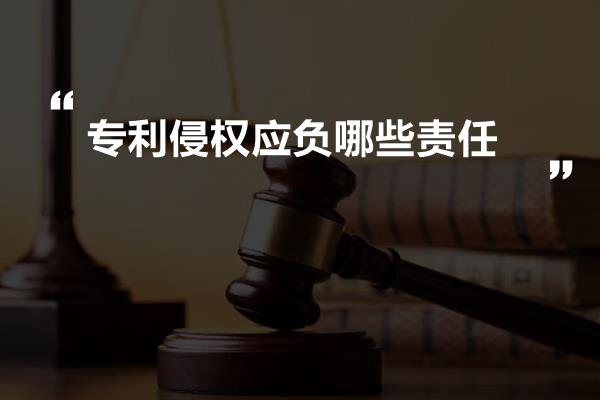 专利侵权应负哪些责任