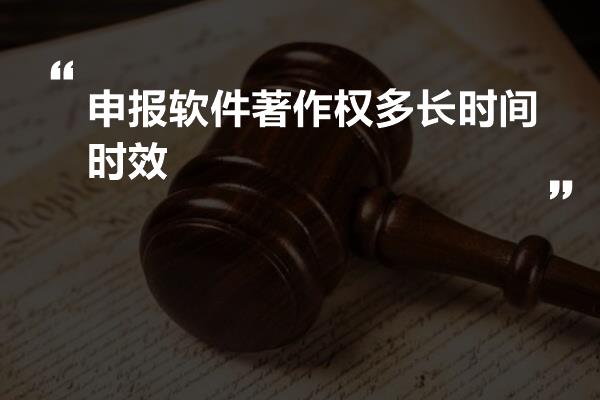 申报软件著作权多长时间时效