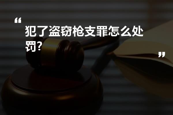 犯了盗窃枪支罪怎么处罚?