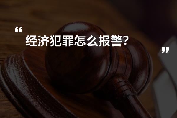 经济犯罪怎么报警？