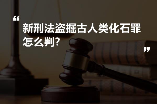 新刑法盗掘古人类化石罪怎么判?