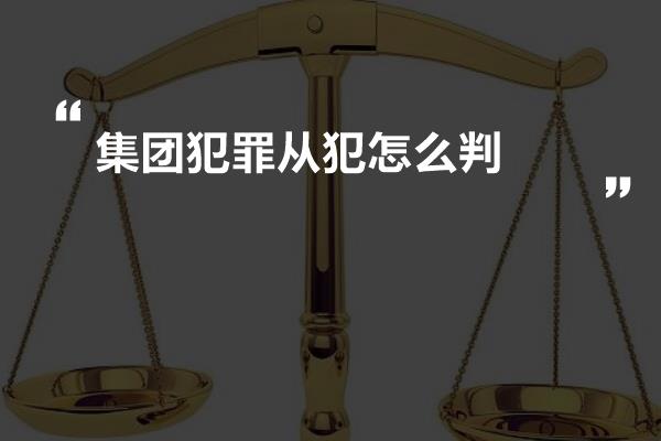 集团犯罪从犯怎么判