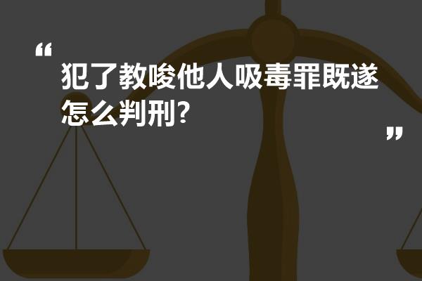 犯了教唆他人吸毒罪既遂怎么判刑?