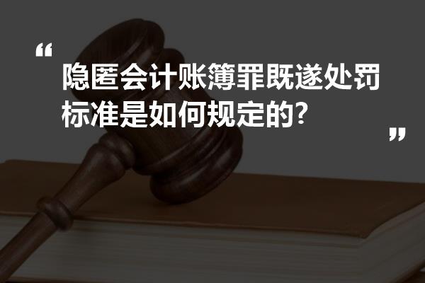 隐匿会计账簿罪既遂处罚标准是如何规定的?