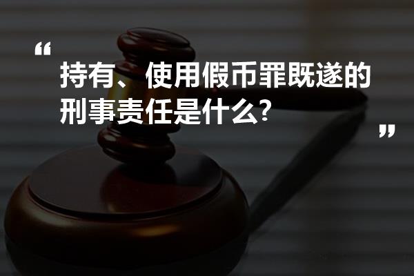 持有、使用假币罪既遂的刑事责任是什么?