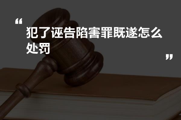 犯了诬告陷害罪既遂怎么处罚