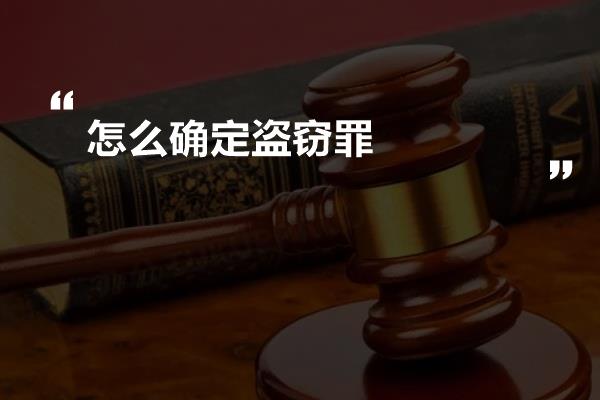 怎么确定盗窃罪