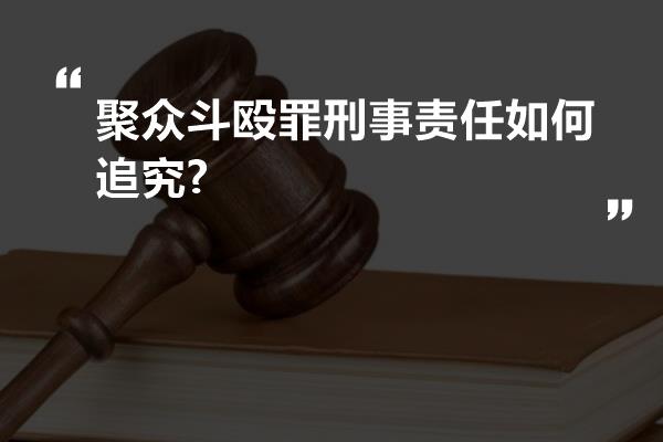 聚众斗殴罪刑事责任如何追究?