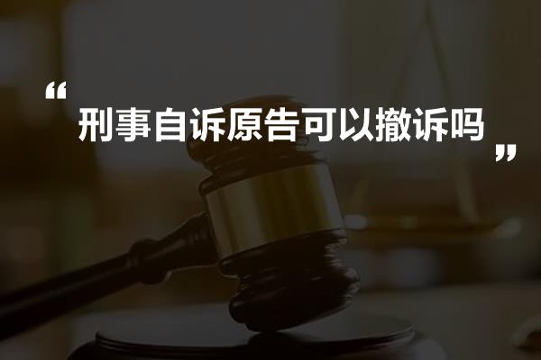 刑事自诉原告可以撤诉吗