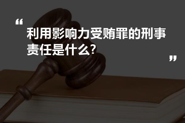 利用影响力受贿罪的刑事责任是什么?