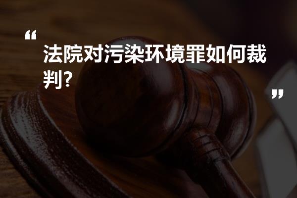 法院对污染环境罪如何裁判?