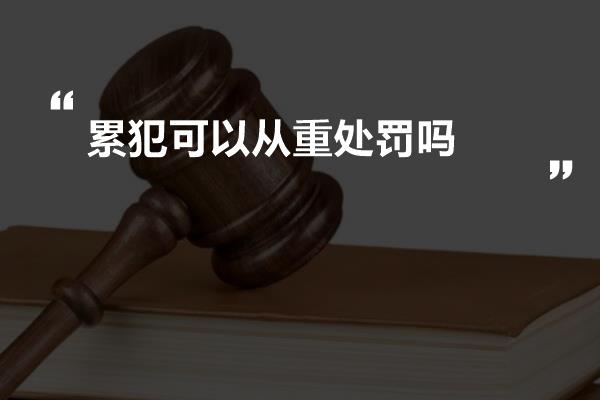 累犯可以从重处罚吗