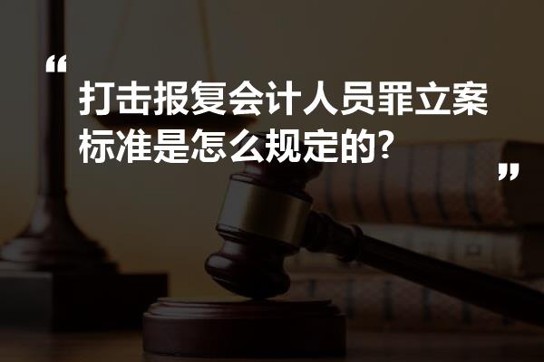 打击报复会计人员罪立案标准是怎么规定的?