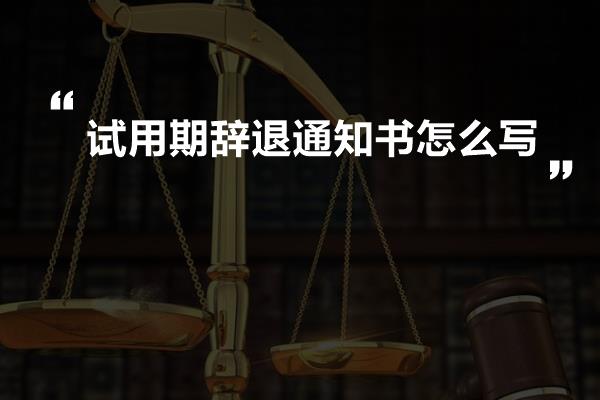 试用期辞退通知书怎么写