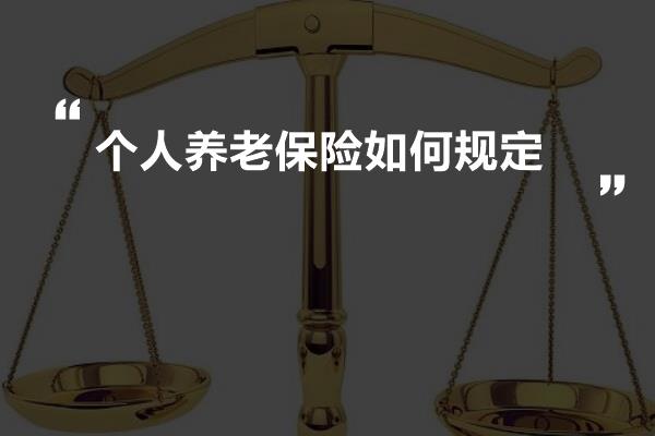 个人养老保险如何规定