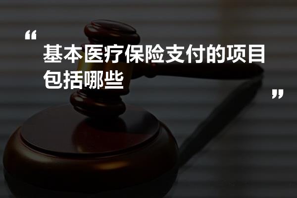 基本医疗保险支付的项目包括哪些