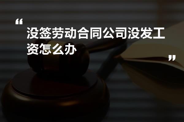 没签劳动合同公司没发工资怎么办