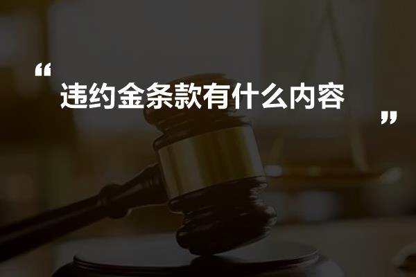 违约金条款有什么内容