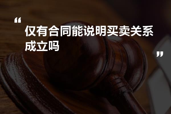 仅有合同能说明买卖关系成立吗