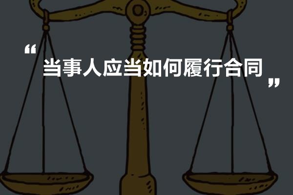 当事人应当如何履行合同