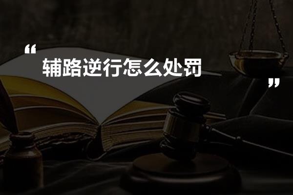 辅路逆行怎么处罚