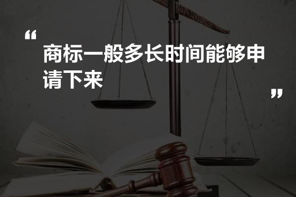 商标一般多长时间能够申请下来