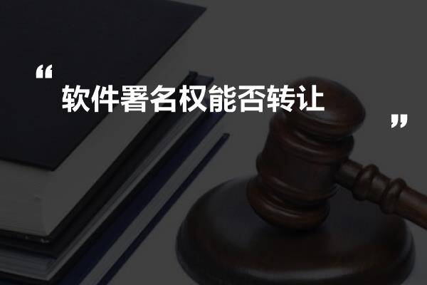 软件署名权能否转让