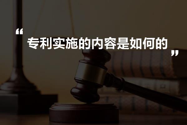 专利实施的内容是如何的