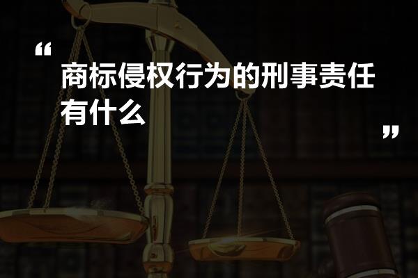 商标侵权行为的刑事责任有什么