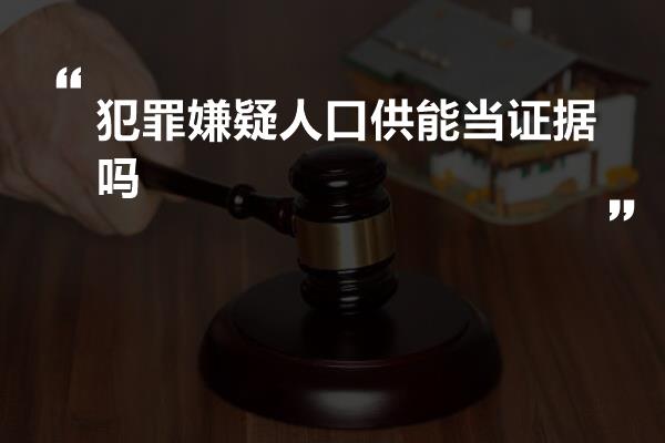 犯罪嫌疑人口供能当证据吗