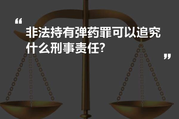 非法持有弹药罪可以追究什么刑事责任?