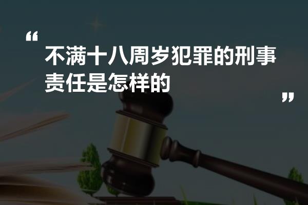 不满十八周岁犯罪的刑事责任是怎样的