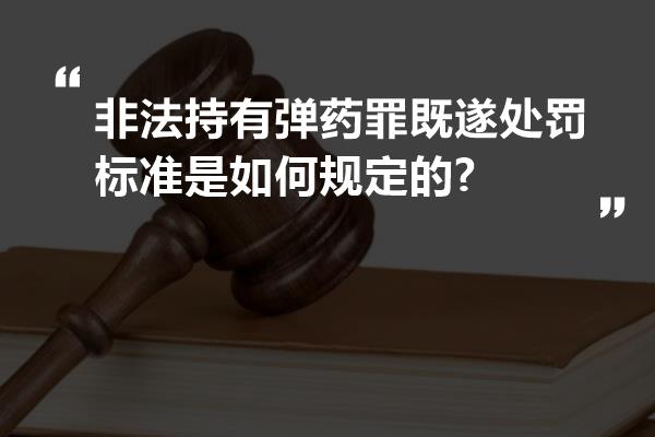 非法持有弹药罪既遂处罚标准是如何规定的?