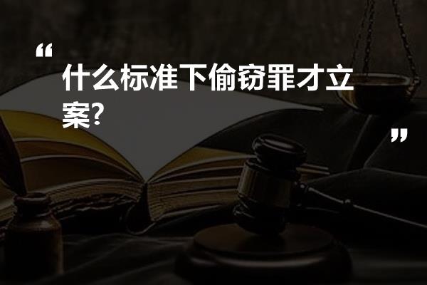 什么标准下偷窃罪才立案?