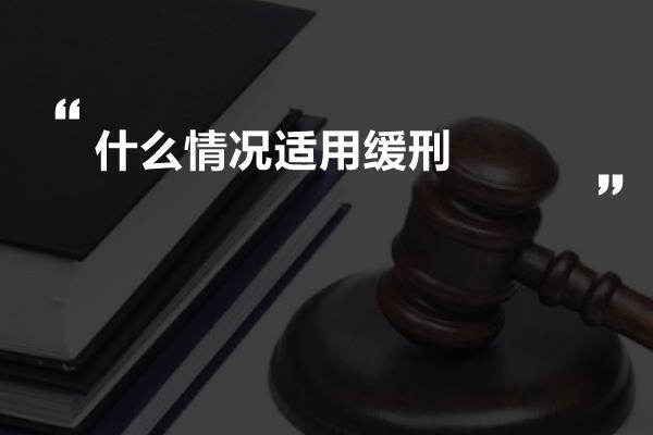 什么情况适用缓刑