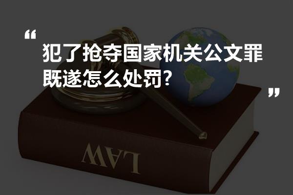 犯了抢夺国家机关公文罪既遂怎么处罚?